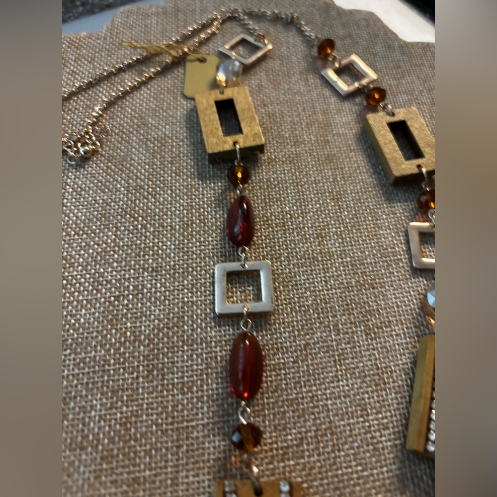 Artisan Wooden and Silver Necklace - Picture 5 of 5